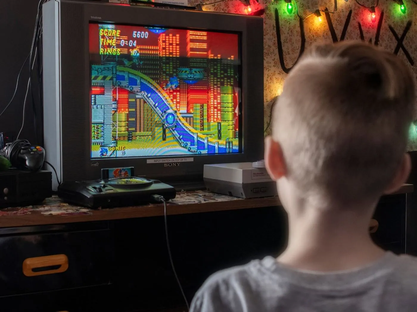 The console lounge with its big screens